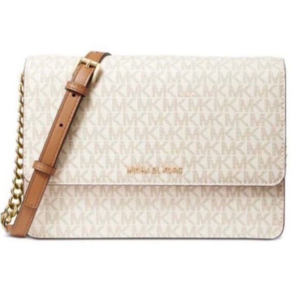 Michael Kors White and Brown Crossbody Bag - Picture 1 of 4